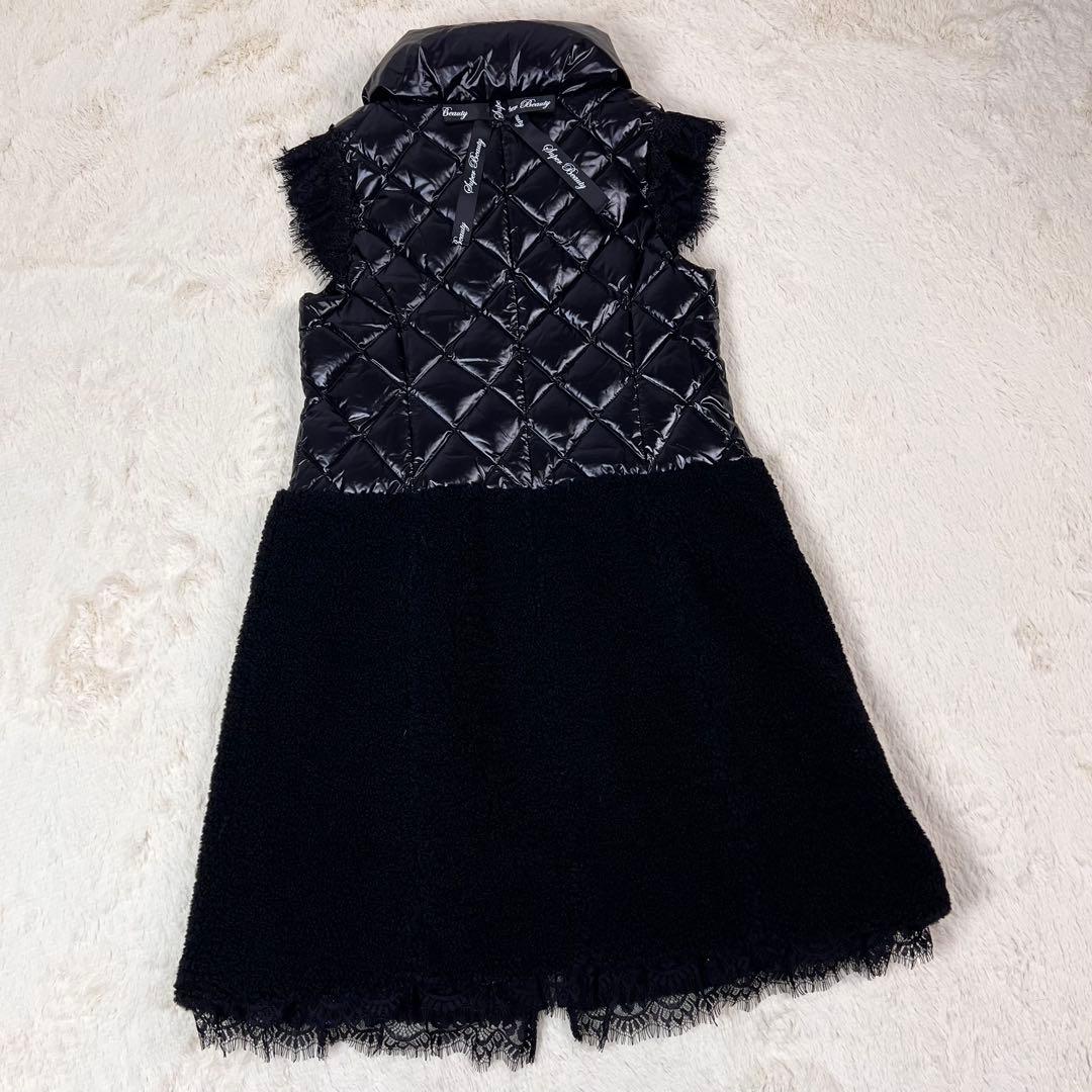 『未使用品』Super Beauty ロングダウン　コート　ボア　サイズ40 M