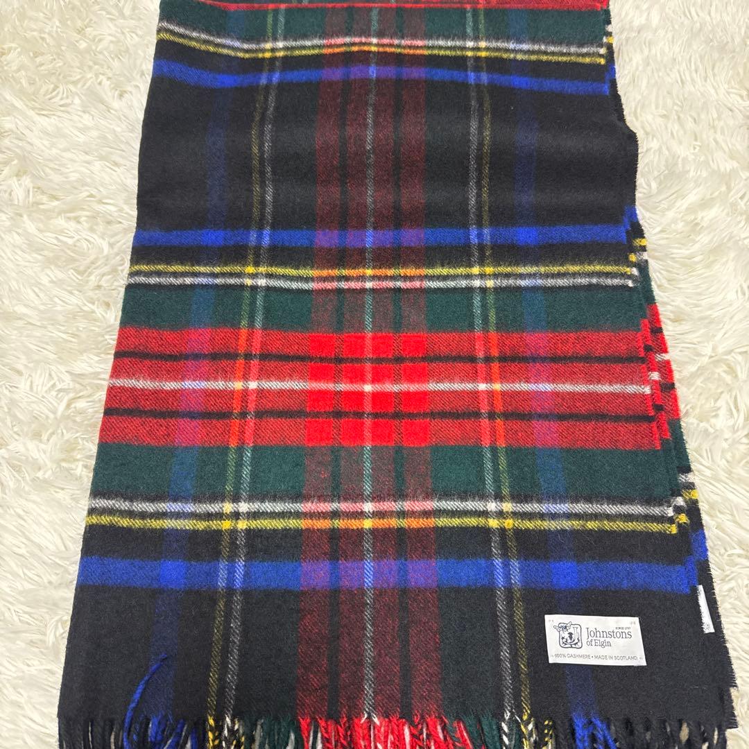 美品　ジョンストンズオブエルガン　マフラー ストール　カシミヤ100% 大判