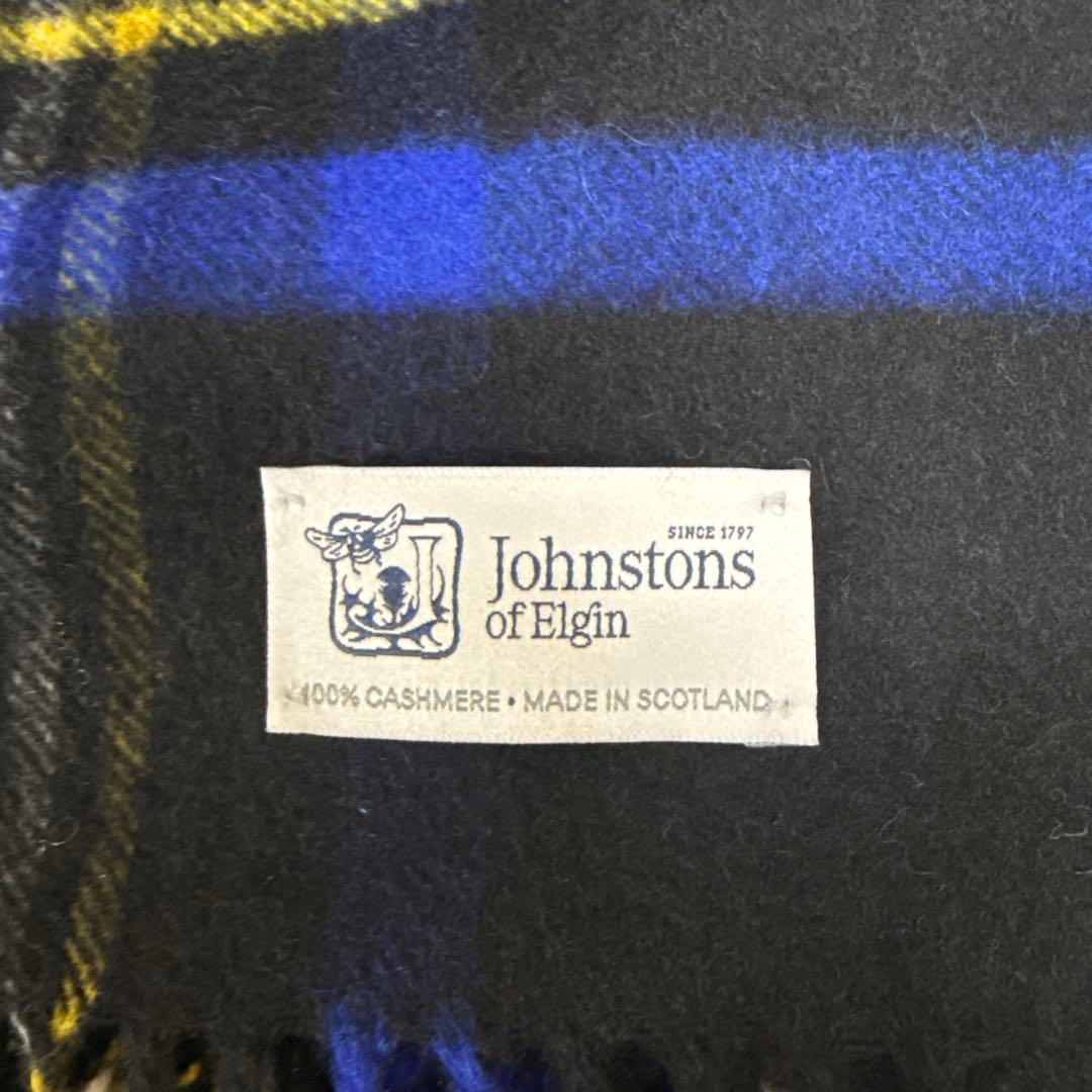美品　ジョンストンズオブエルガン　マフラー ストール　カシミヤ100% 大判