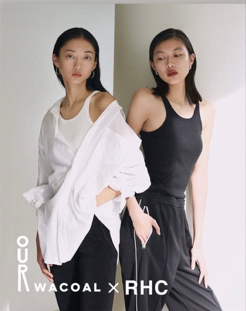 RHC別注OUR WACOAL カップイン アメリカンスリーブ タンクトップ黒