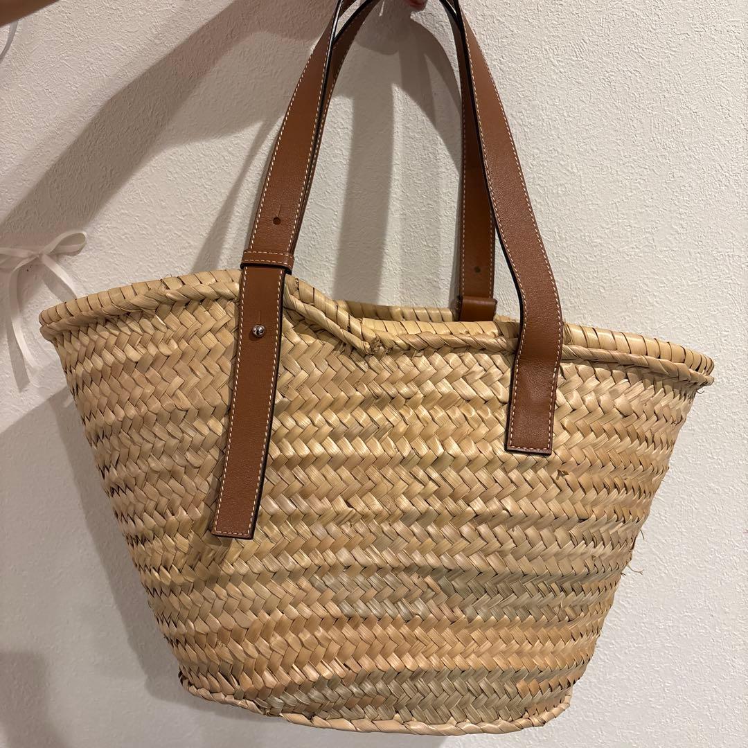 LOEWE かごバッグ ナチュラル オレンジ