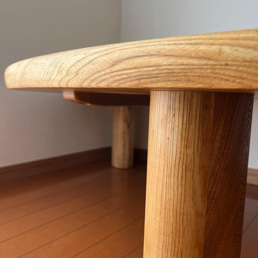 Karimoku カリモク　 国産　無垢　半円テーブル　オイル仕様　半月テーブル