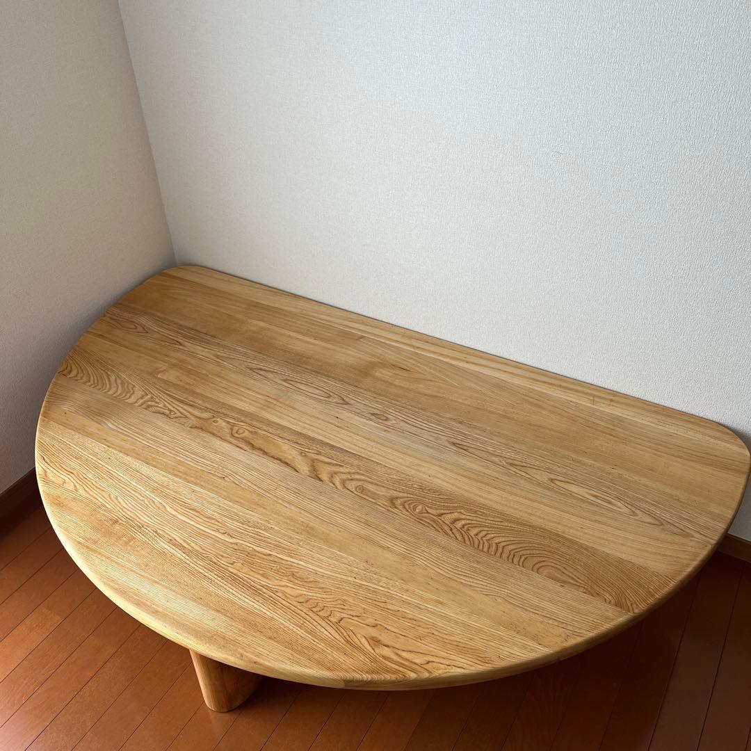 Karimoku カリモク　 国産　無垢　半円テーブル　オイル仕様　半月テーブル