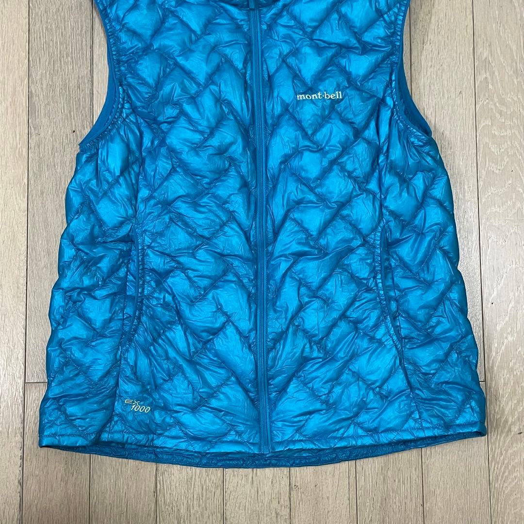 JOG　モンベル　プラズマ1000 ダウン ベスト　レディースL ブルー系