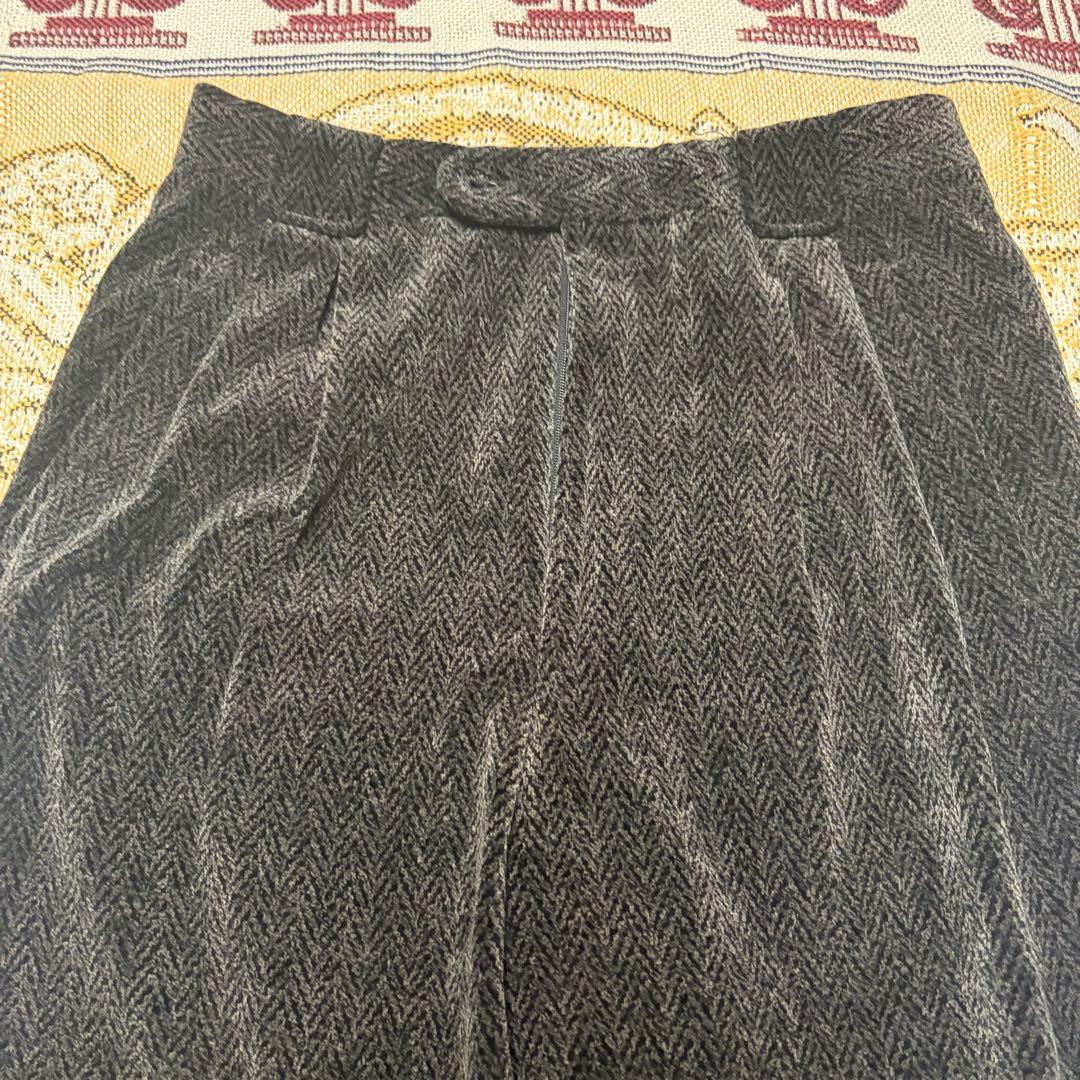 80s ブラックベロア HBT スラックス イタリア製 50s レーヨン ギャバ