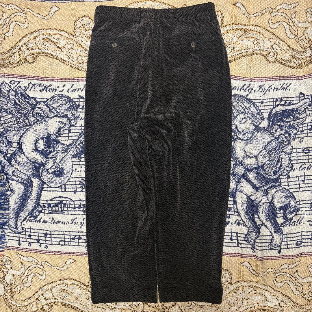 80s ブラックベロア HBT スラックス イタリア製 50s レーヨン ギャバ