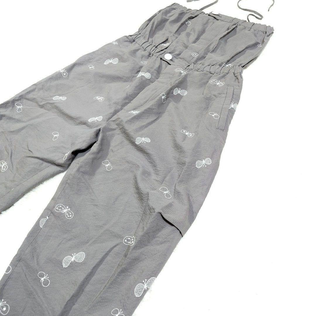 ミナペルホネン サロペット choucho グレー 麻 ストレッチ 日本製 美品