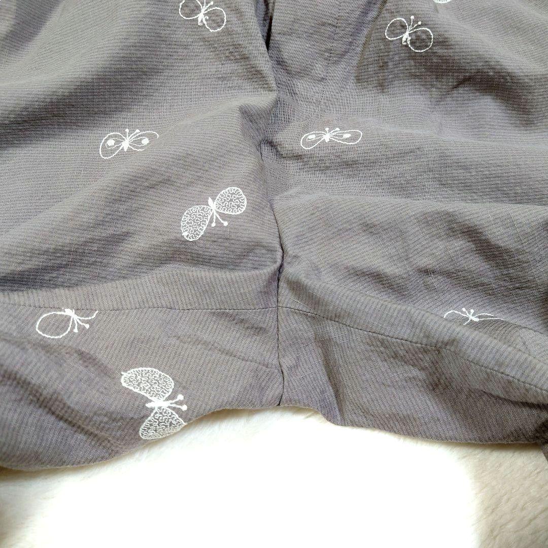 ミナペルホネン サロペット choucho グレー 麻 ストレッチ 日本製 美品