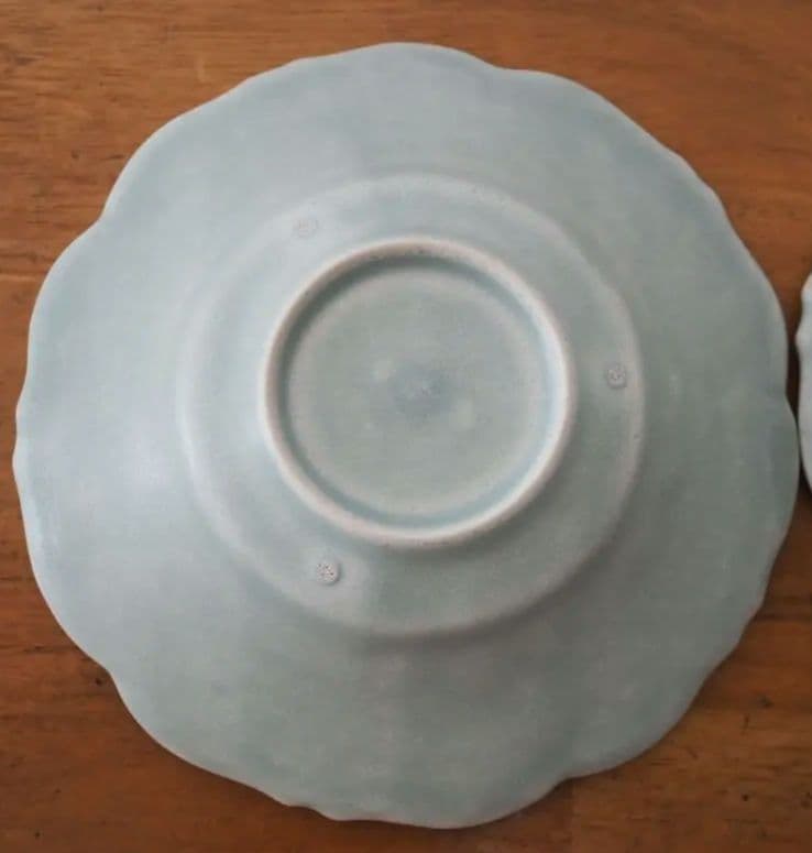 awabi ware アワビウェア 輪花皿S 青磁