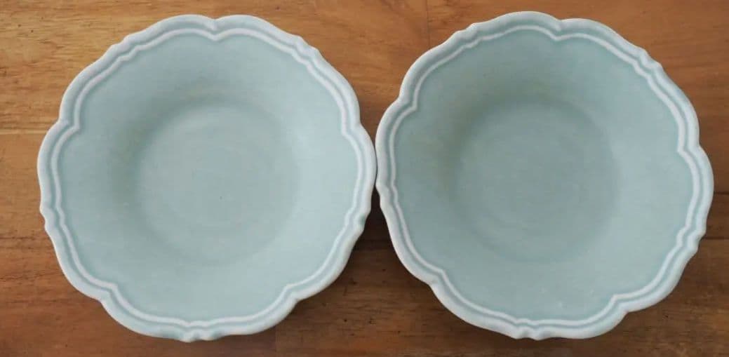 awabi ware アワビウェア 輪花皿S 青磁