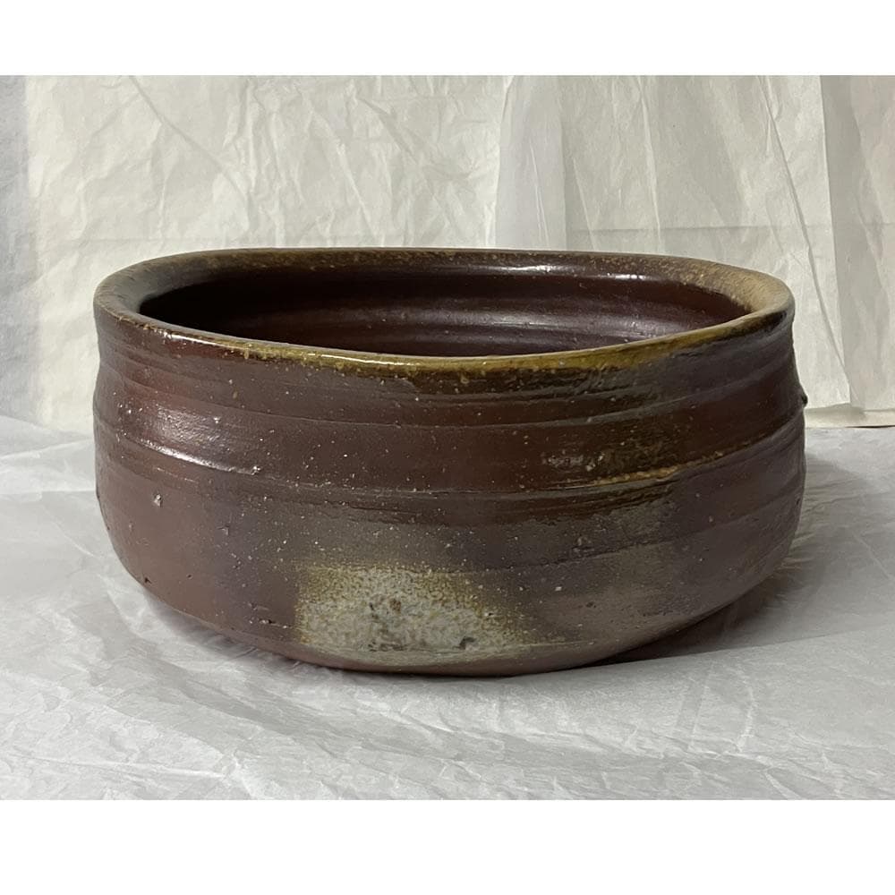 e3137 人間国宝 藤原啓 備前焼 鉢 共箱 口径22～24cm