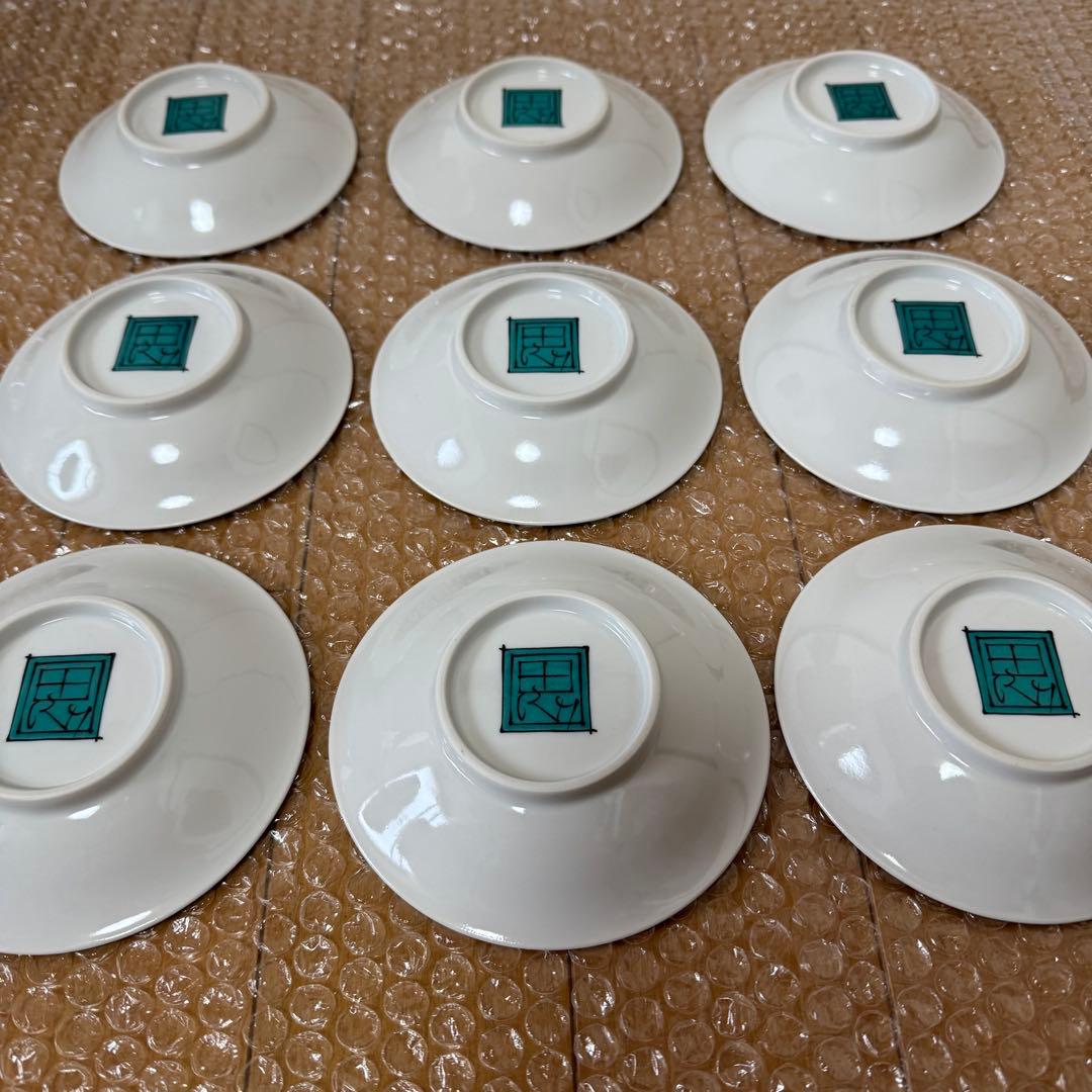 安*藤様 九谷焼 天守物語 小皿 9枚セット 12cm