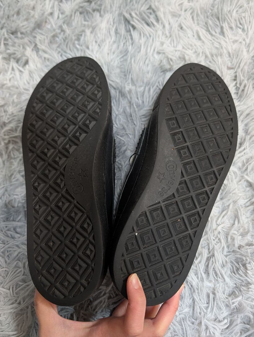 Converse 黒 ローファー フリンジ タッセル付き