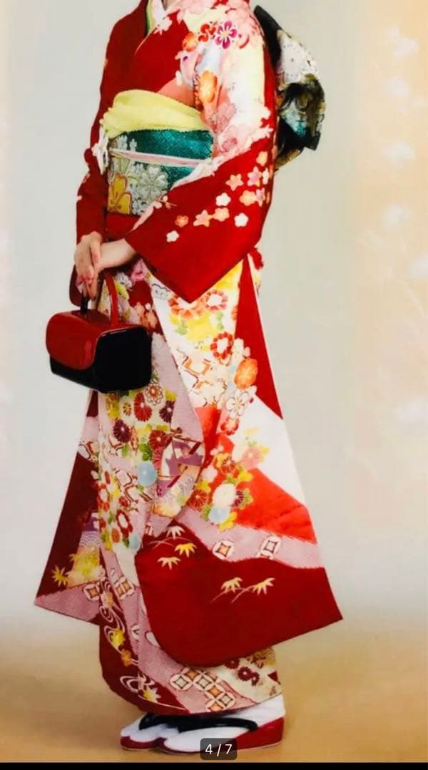 美品 高級　正絹　振袖 フルセット