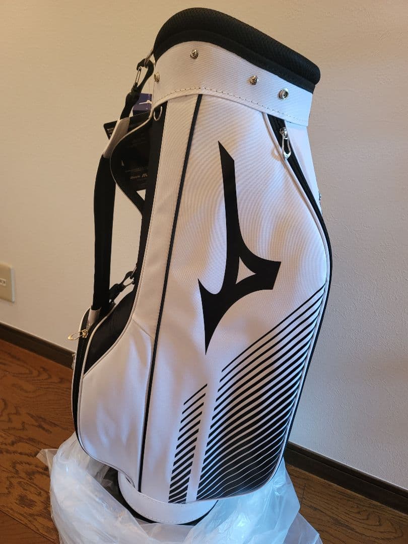 【新品未使用】Mizuno ゴルフバッグ・キャディバッグ ホワイト/ブラック