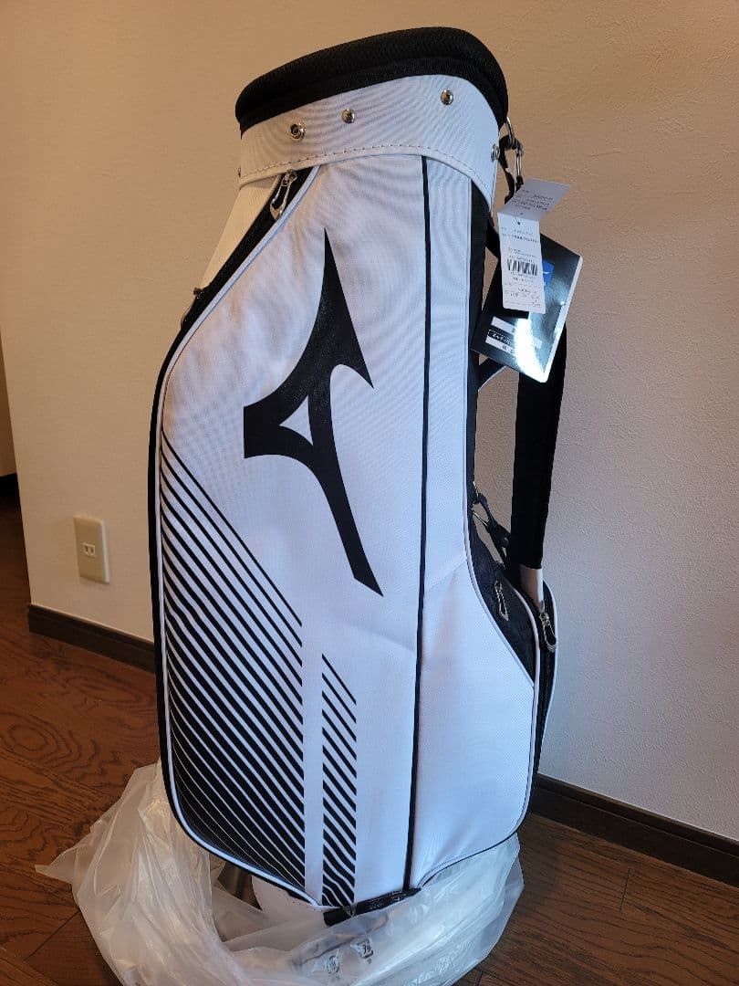 【新品未使用】Mizuno ゴルフバッグ・キャディバッグ ホワイト/ブラック