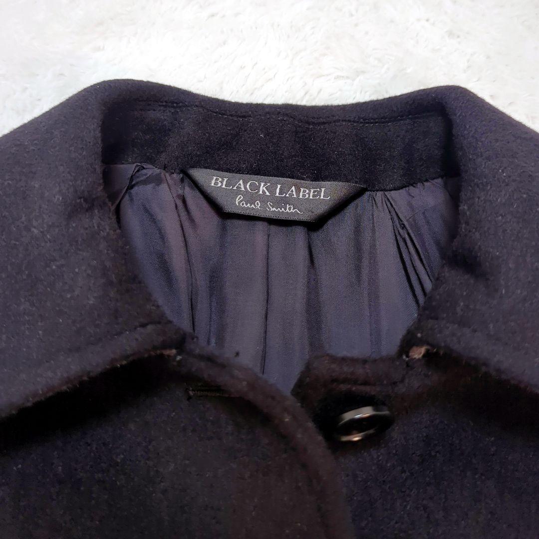 ポールスミス ポンチョ ケープコート ウール100％ ブラック 裏地パープル