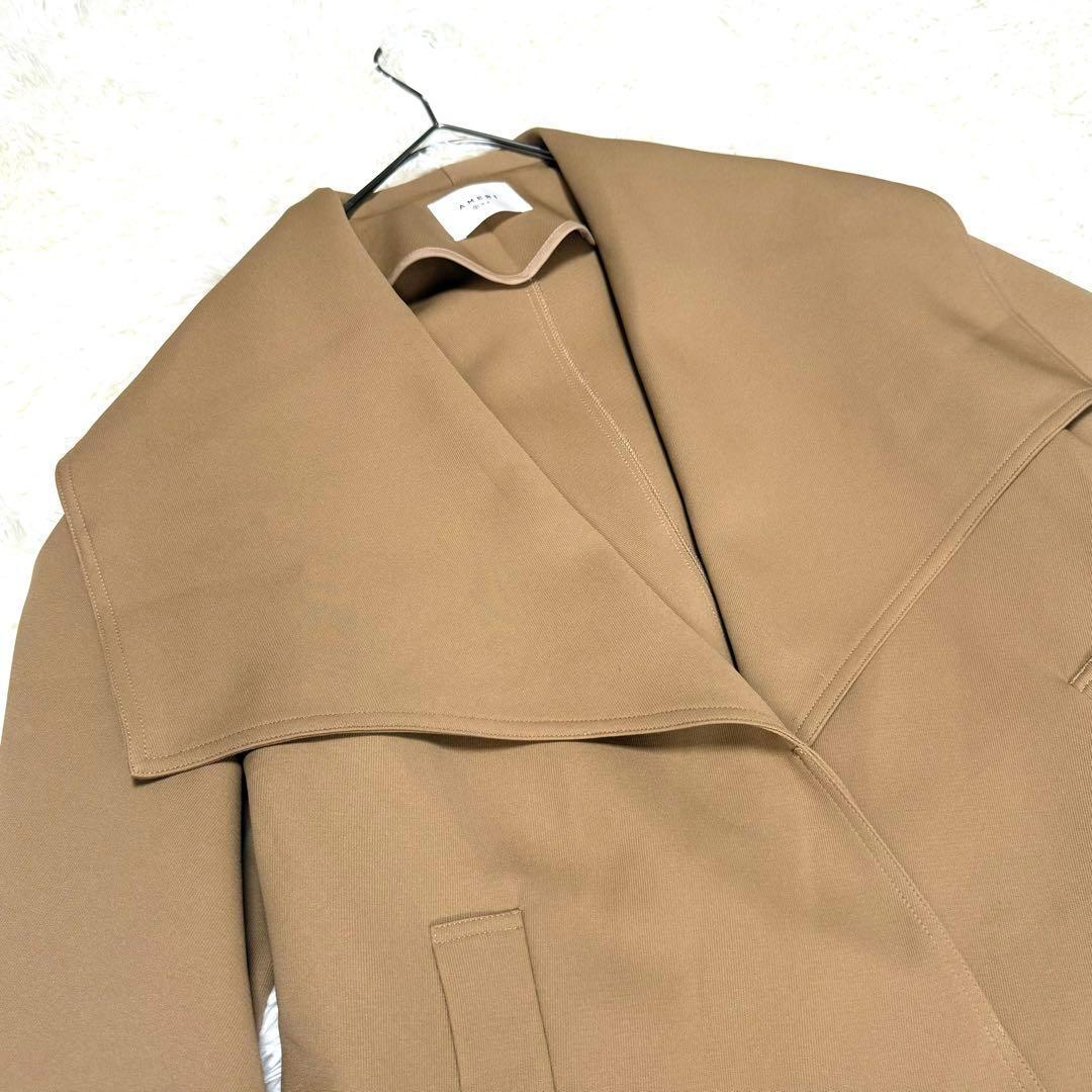 AMERI　BIG COLLAR TUCK SHOULDER COAT　キャメル