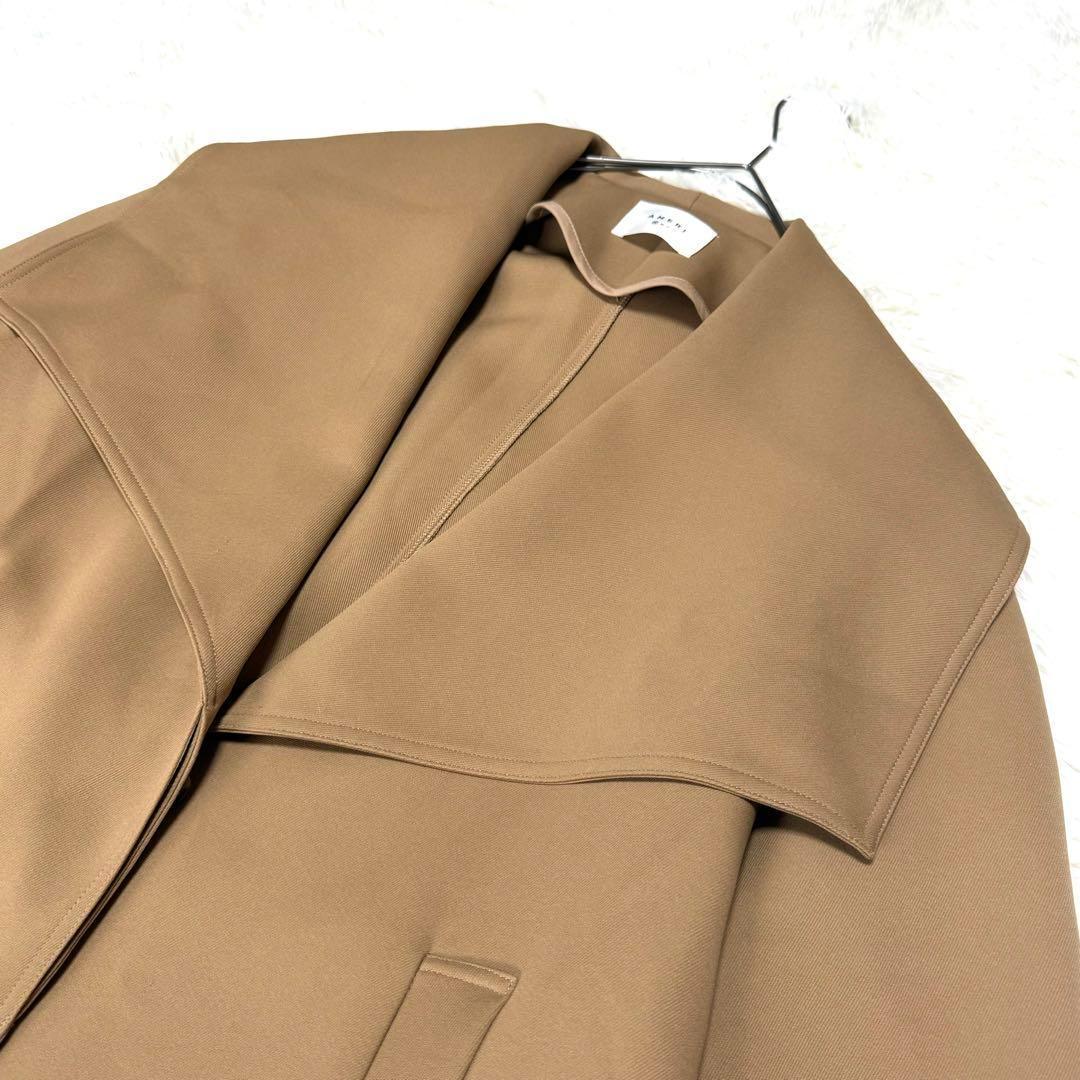 AMERI　BIG COLLAR TUCK SHOULDER COAT　キャメル