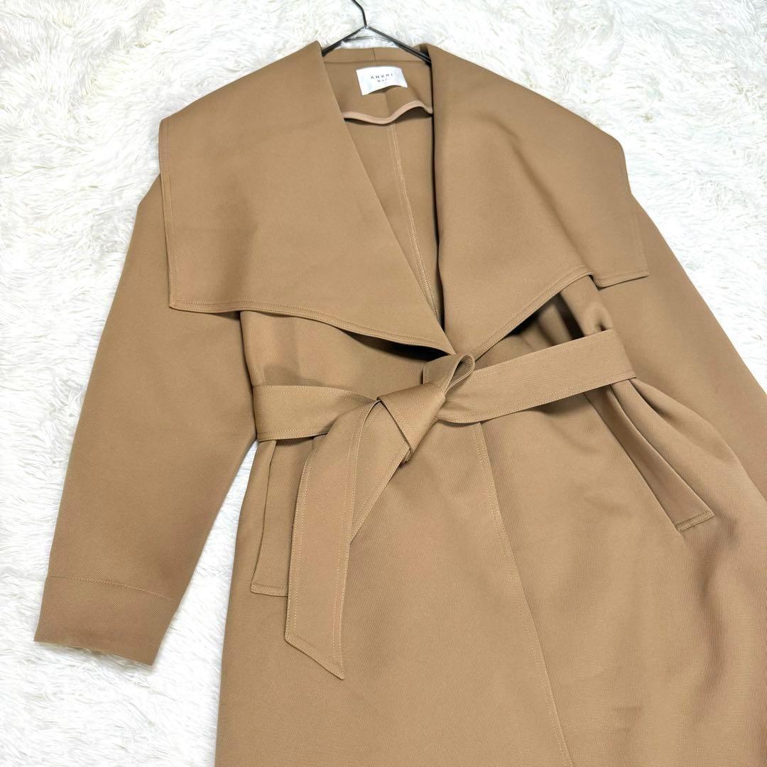 AMERI　BIG COLLAR TUCK SHOULDER COAT　キャメル