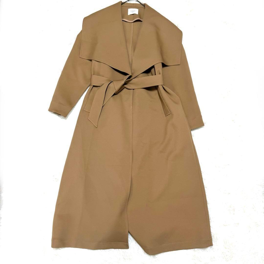 AMERI　BIG COLLAR TUCK SHOULDER COAT　キャメル