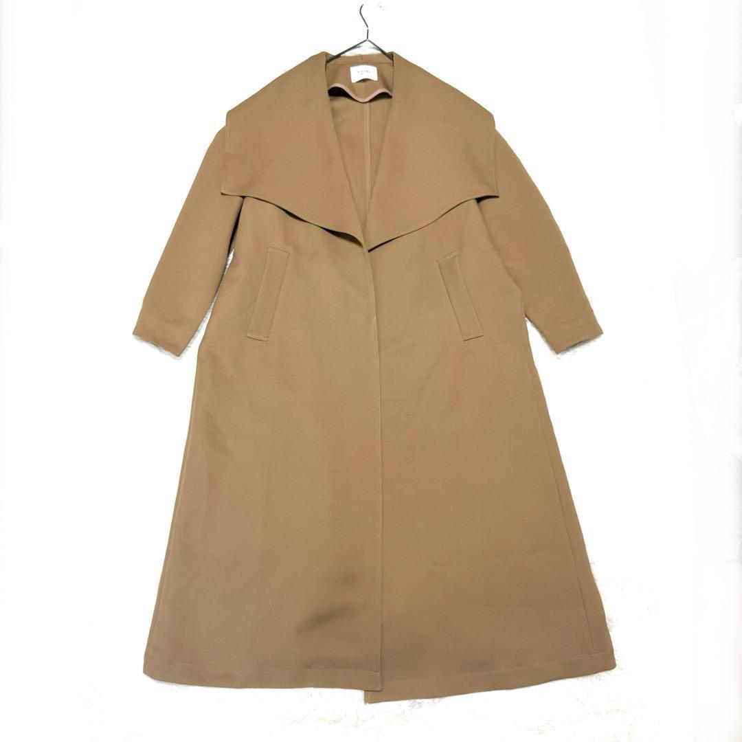 AMERI　BIG COLLAR TUCK SHOULDER COAT　キャメル