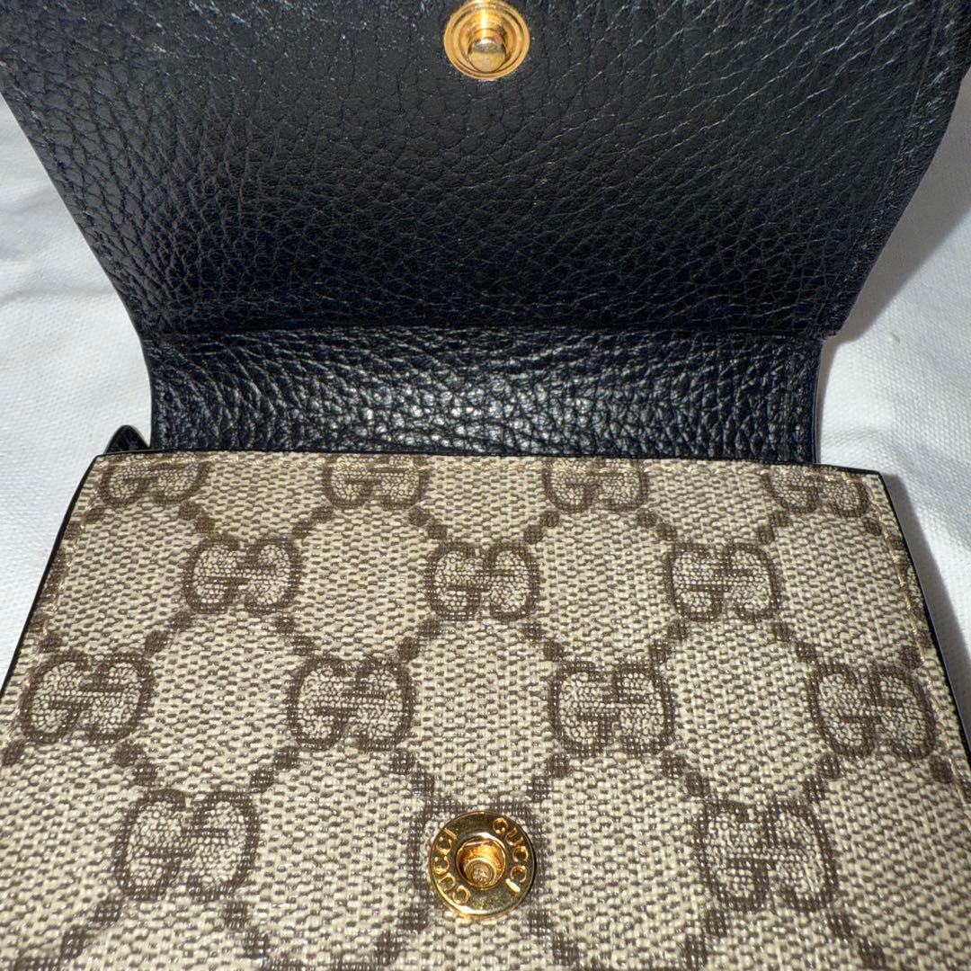 GUCCI 二つ折り財布 黒 ベージュ マーモント 正規品