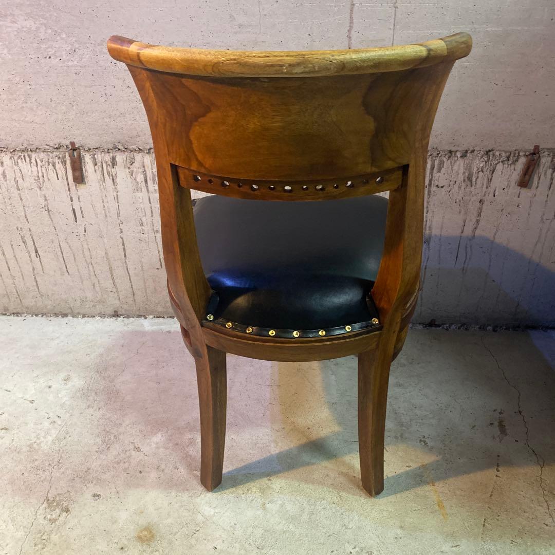 ダイニングチェア カリッジマーケット チーク材 イタリーノアーム　スタッズ　②