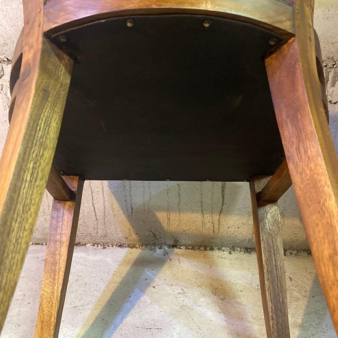 ダイニングチェア カリッジマーケット チーク材 イタリーノアーム　スタッズ　②