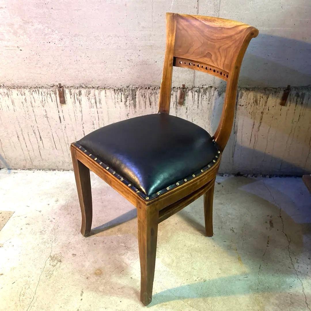 ダイニングチェア カリッジマーケット チーク材 イタリーノアーム　スタッズ　②