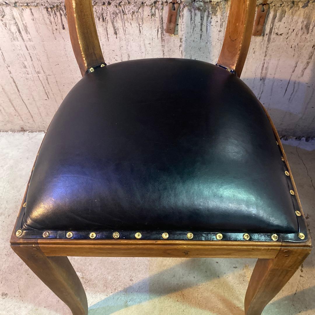 ダイニングチェア カリッジマーケット チーク材 イタリーノアーム　スタッズ　②