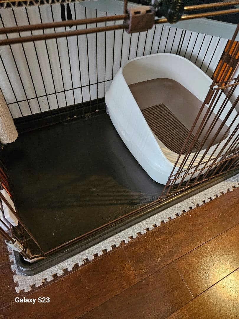 キャットケージ ボンビアルコン ウッドワンサークル2段タイプ　自作ステップ付