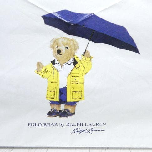 ポロラルフローレン 1級遮光 晴雨兼用 折りたたみ傘 ポロベア レインベア 白