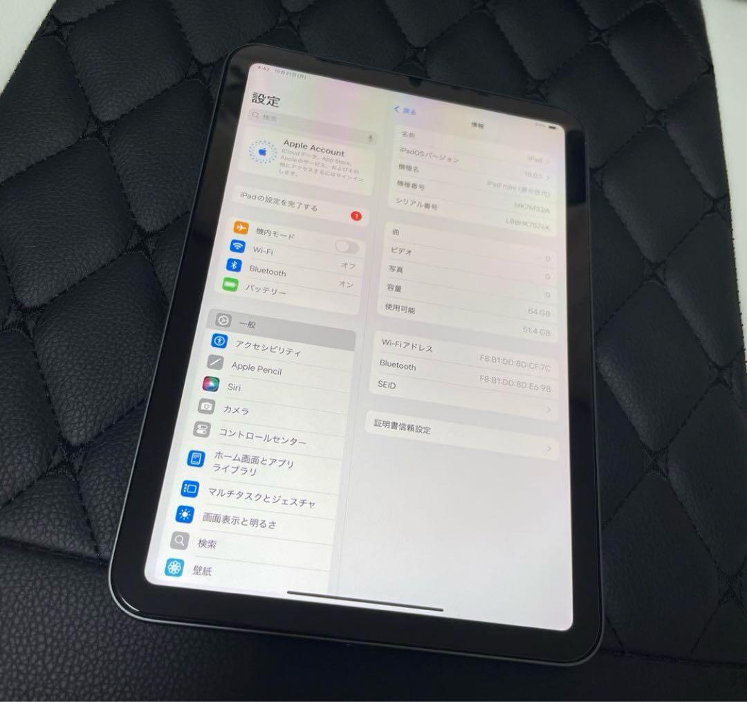 と*ん様 iPad mini (第6世代) 64GB スペースグレー 極美品