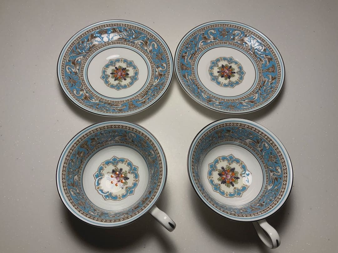 ウェッジウッド フロレンティーンターコイズ カップ&ソーサー 2客