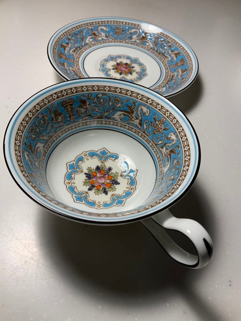 ウェッジウッド フロレンティーンターコイズ カップ&ソーサー 2客