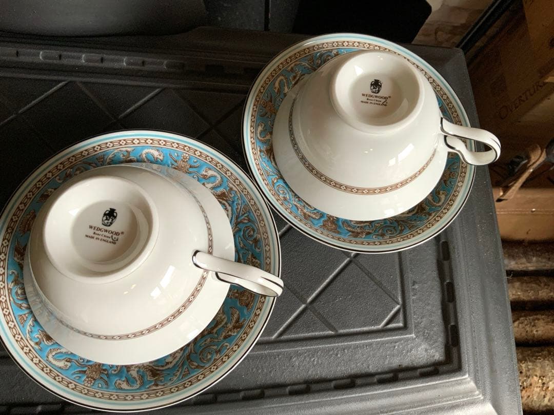 ウェッジウッド フロレンティーンターコイズ カップ&ソーサー 2客