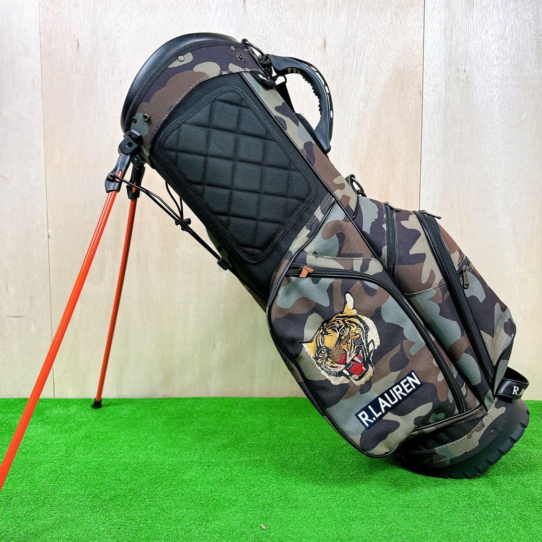 ラルフローレン RLX 迷彩柄 キャディバッグ スタンド式 ヘッドカバー付き
