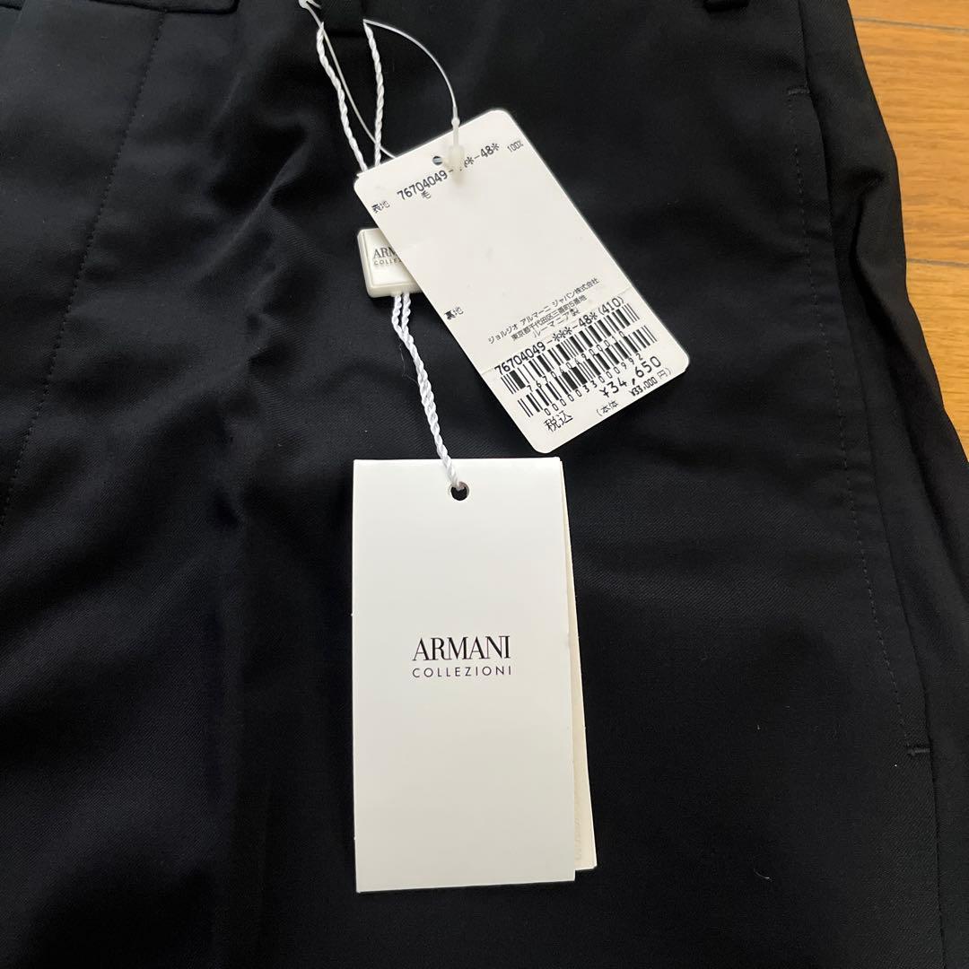 お値下げ！新品★ARMANI COLLEZIONI 黒スラックス 新品タグ付き