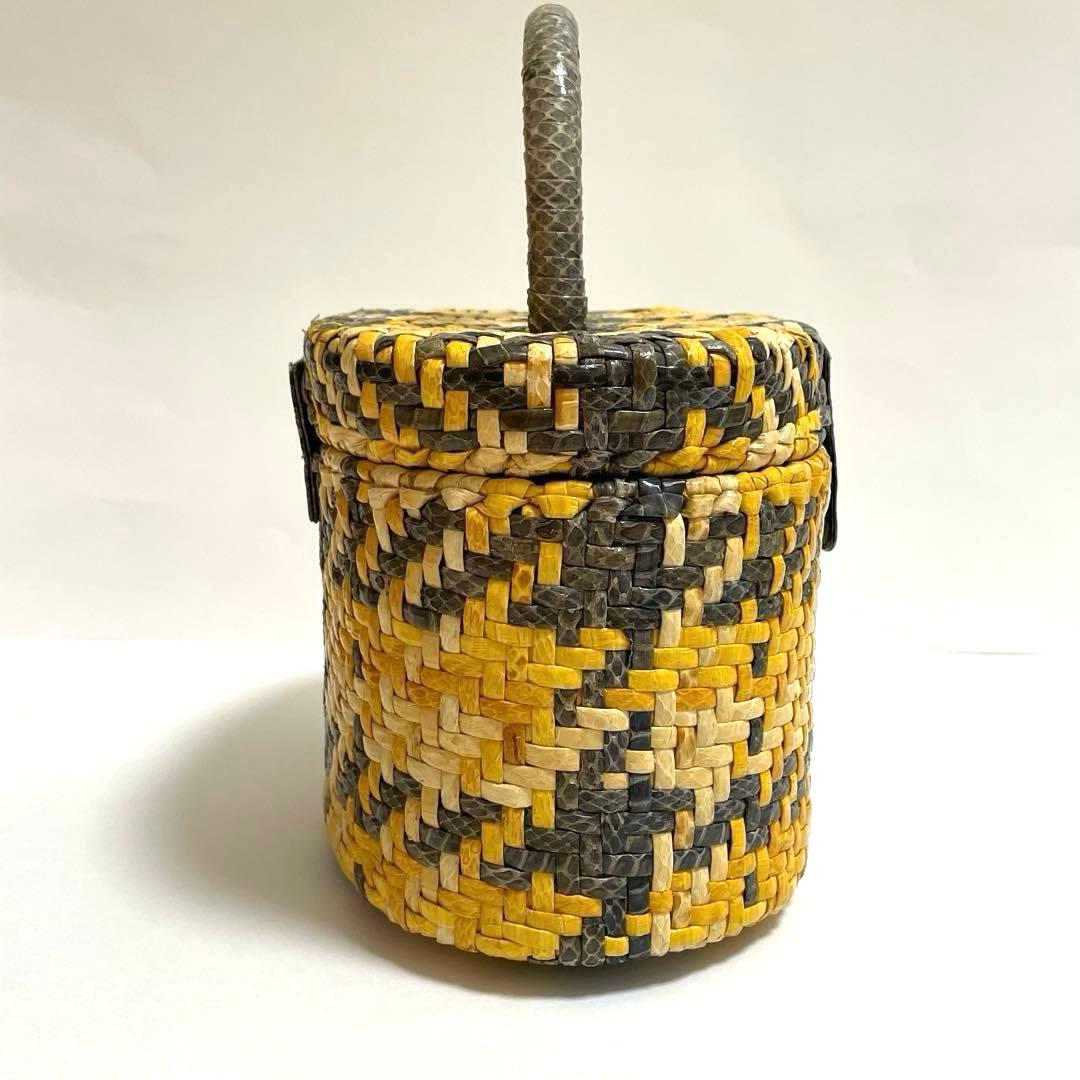 LAPOMA ヴィンテージ ビンテージ カゴバッグ ハンドバッグ 蓋付き