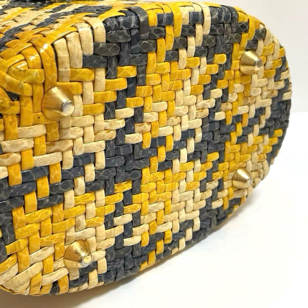 LAPOMA ヴィンテージ ビンテージ カゴバッグ ハンドバッグ 蓋付き