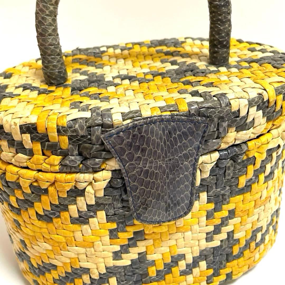 LAPOMA ヴィンテージ ビンテージ カゴバッグ ハンドバッグ 蓋付き