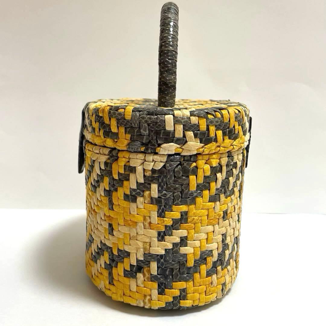 LAPOMA ヴィンテージ ビンテージ カゴバッグ ハンドバッグ 蓋付き