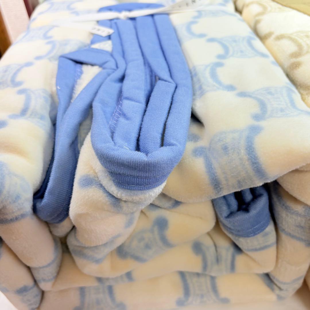 CELINE セリーヌ マカダム トリオンフ柄 総柄 綿毛布 2枚セット ペア