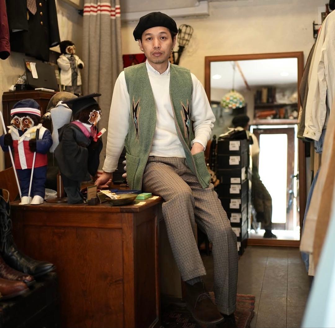 未使用【bon vieux 別注】　GERMANO ウールチェックパンツ