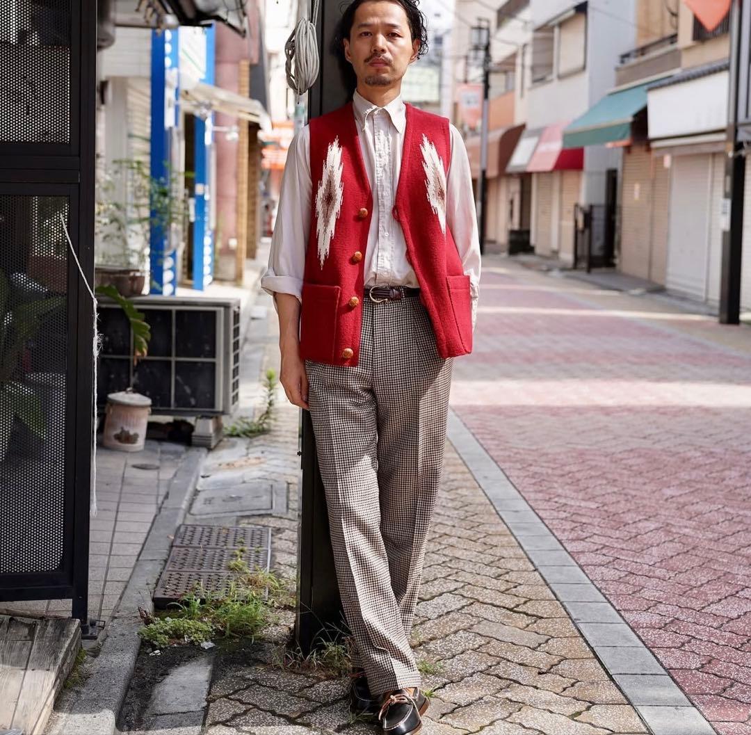 未使用【bon vieux 別注】　GERMANO ウールチェックパンツ