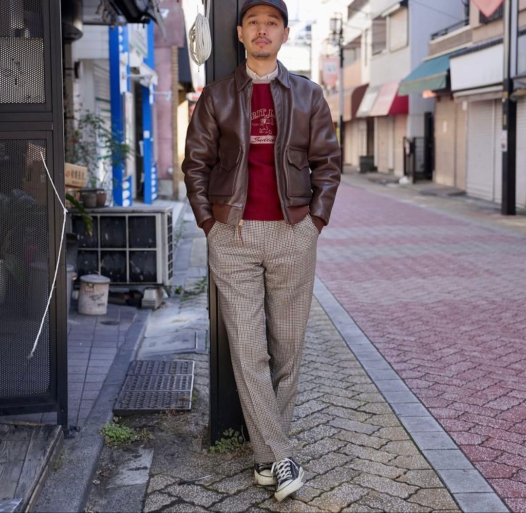 未使用【bon vieux 別注】　GERMANO ウールチェックパンツ