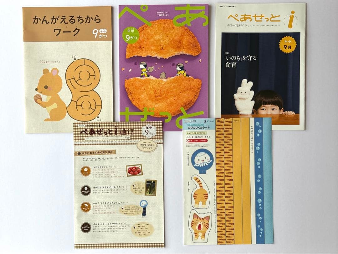 【シール未使用】年中Z会幼児コース かんがえるちからワーク 1年分　令和2年度版