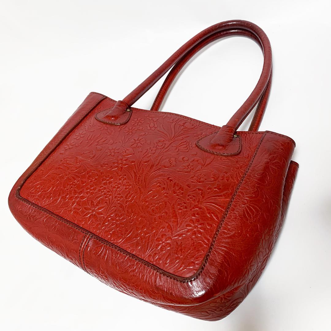 【美品】MIU MIU ミュウミュウ トートバッグ エンボス加工 ロッソ