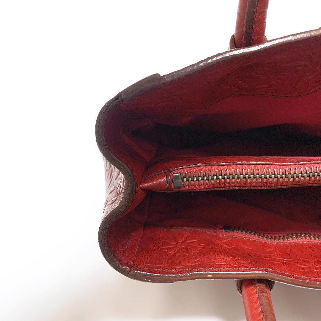 【美品】MIU MIU ミュウミュウ トートバッグ エンボス加工 ロッソ